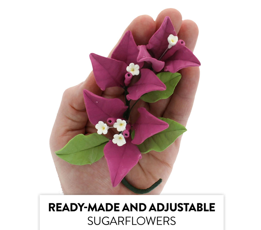 Bougainvillea Sugar Cake Flowers, Tropical Cake Decorations, by Global Sugar Art, Magenta