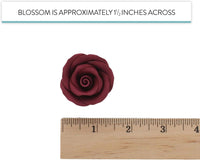 Premium Roses for Decorating Cakes and Cupcakes, by Global Sugar Art, Medium, Bugundy