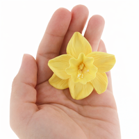 Daffodil Sugar Cake Flowers by Global Sugar Art, Yellow, 6 Count