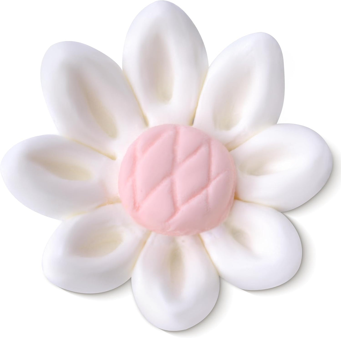 Edible Daisy Cake Decorations, White and Pink Sugar Flowers, Unwired 3/4 Inch, Daisy Cupcake Toppers, Edible Flowers Cake Decorations by Chef Alan Tetreault, Global Sugar Art