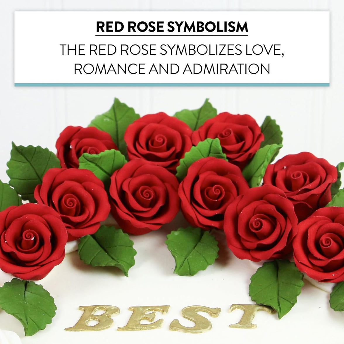 Premium Roses for Decorating Cakes and Cupcakes, by Global Sugar Art, Medium, Red