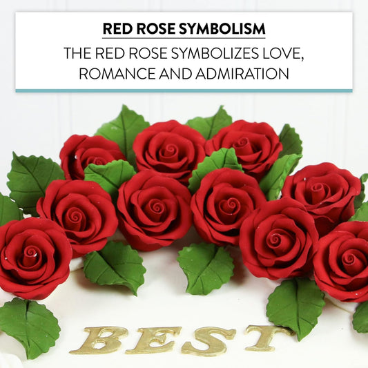 Red Edible Roses, Premium, 1.5-inch, 12 Count