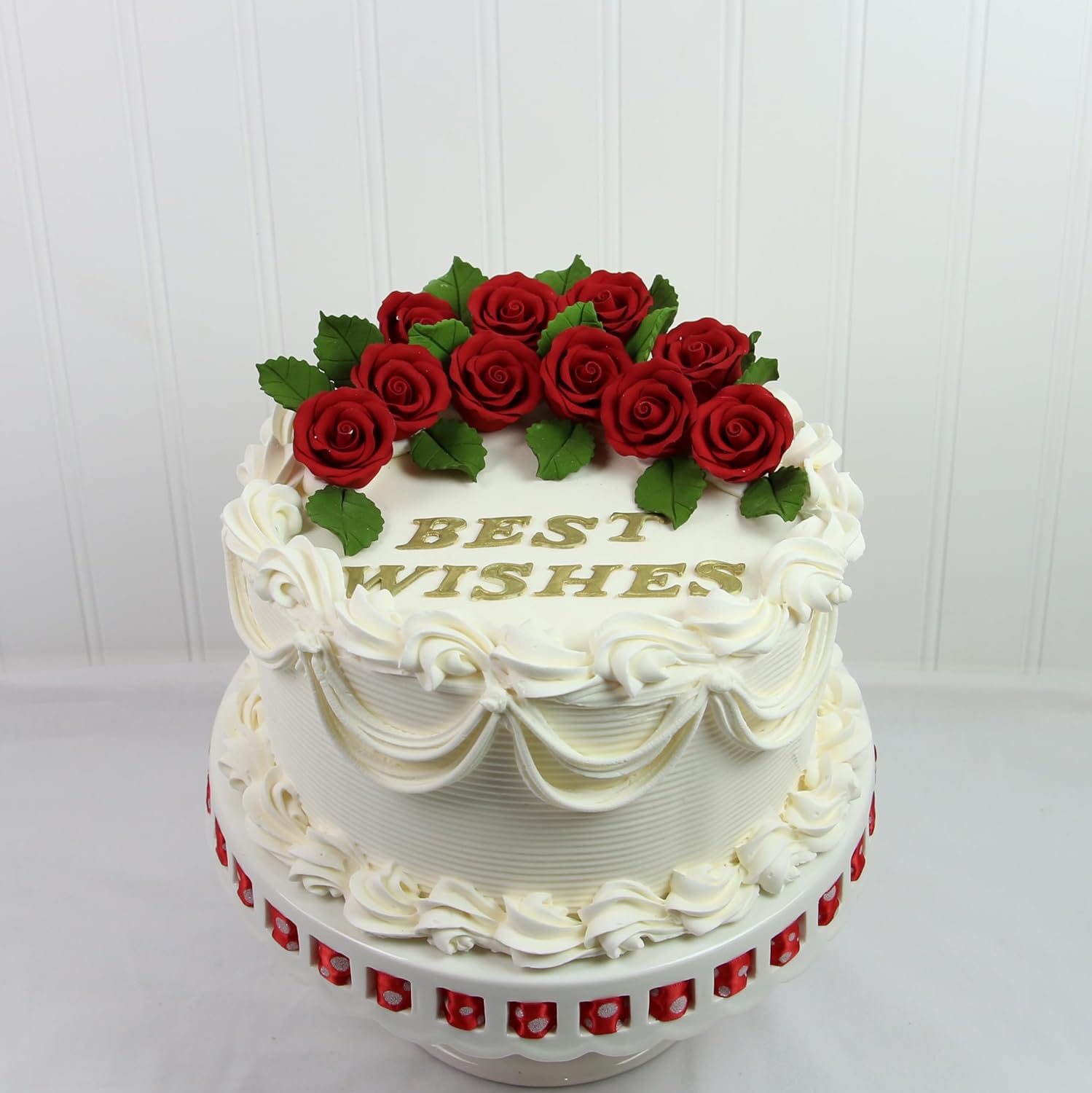 Premium Roses for Decorating Cakes and Cupcakes, by Global Sugar Art, Medium, Red