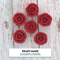 Premium Roses for Decorating Cakes and Cupcakes, by Global Sugar Art, Medium, Red