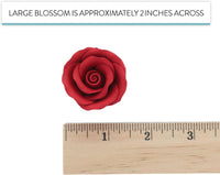 Premium Roses for Decorating Cakes and Cupcakes, by Global Sugar Art, Medium, Red