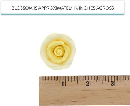 Yellow Edible Roses, Premium, 1.5-inch, 12 Count