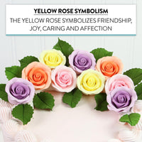 Premium Roses for Decorating Cakes and Cupcakes, by Global Sugar Art, Medium, Yellow