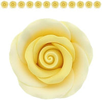 Premium Roses for Decorating Cakes and Cupcakes, by Global Sugar Art, Medium, Yellow