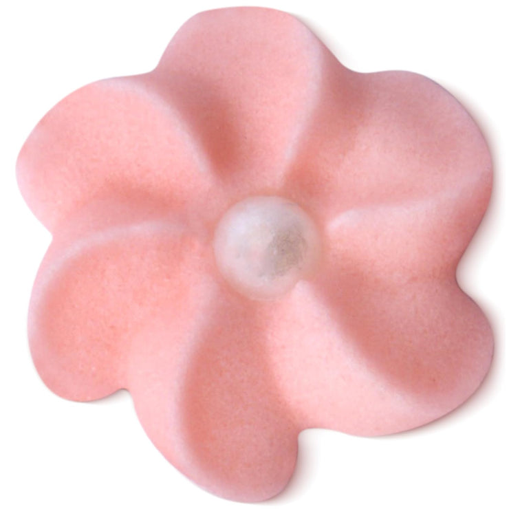 Pink Royal Icing Drop Flowers with Pearl Centers