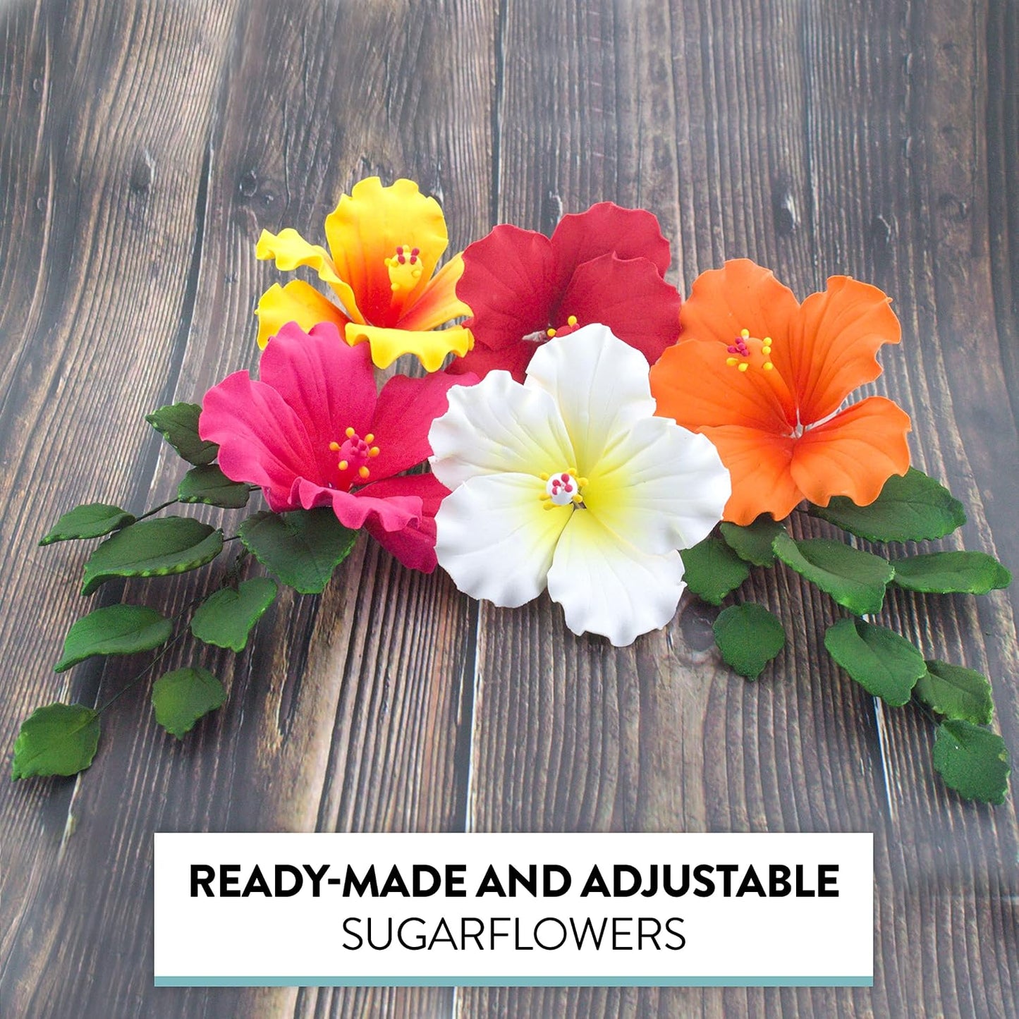 Hawaiian Hibiscus with Leaf Sprays Kit, Assorted Colors, 5 Count