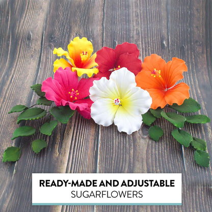 Hawaiian Hibiscus with Leaf Sprays Kit, Assorted Colors, 5 Count