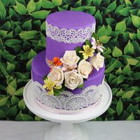 Peace Rose Sugar Flowers with Leaves, Cake Decorating Kit, by Global Sugar Art, Medium, Ivory