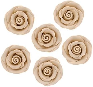 Ivory Edible Roses, Premium, 1.5-inch, 12 Count