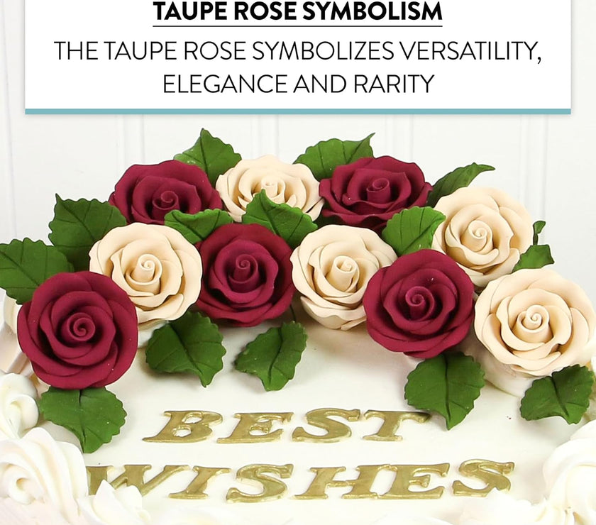 Premium Roses for Decorating Cakes and Cupcakes, by Global Sugar Art, Medium, Ivory