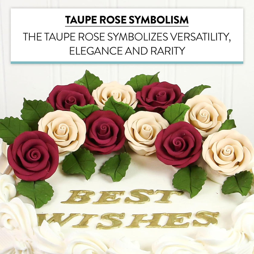Premium Roses for Decorating Cakes and Cupcakes, by Global Sugar Art, Medium, Ivory