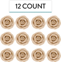 Premium Roses for Decorating Cakes and Cupcakes, by Global Sugar Art, Medium, Ivory