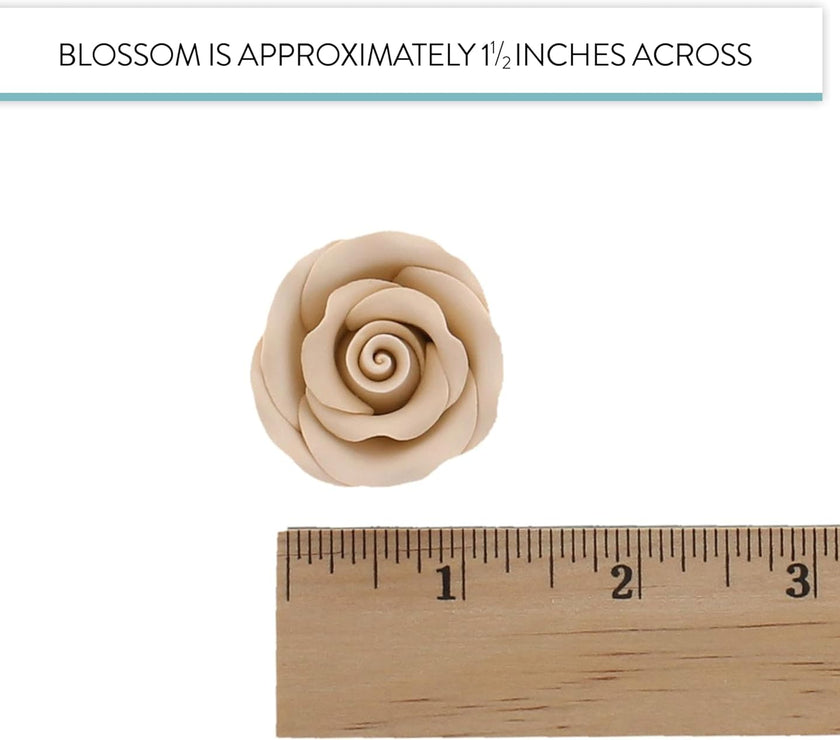 Premium Roses for Decorating Cakes and Cupcakes, by Global Sugar Art, Medium, Ivory