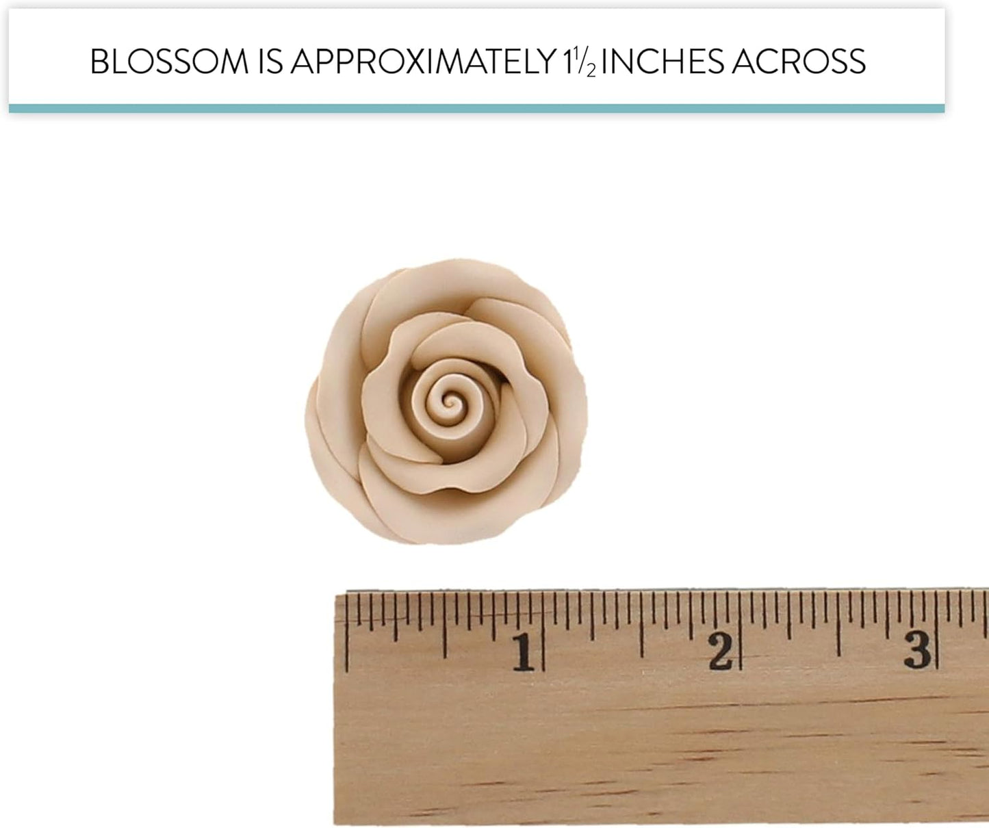 Ivory Edible Roses, Premium, 1.5-inch, 12 Count