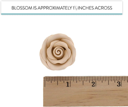 Ivory Edible Roses, Premium, 1.5-inch, 12 Count