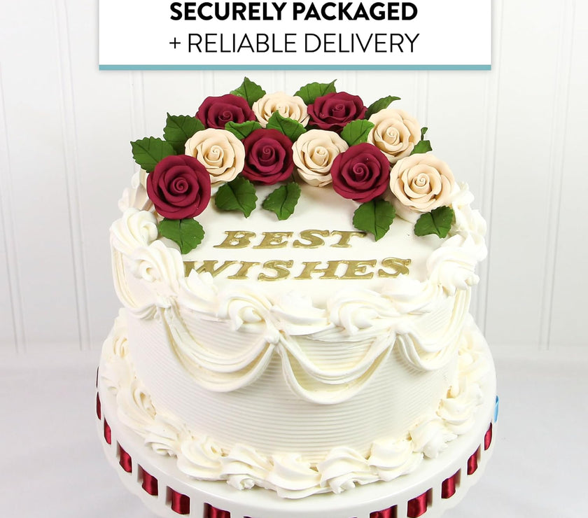 Premium Roses for Decorating Cakes and Cupcakes, by Global Sugar Art, Medium, Ivory