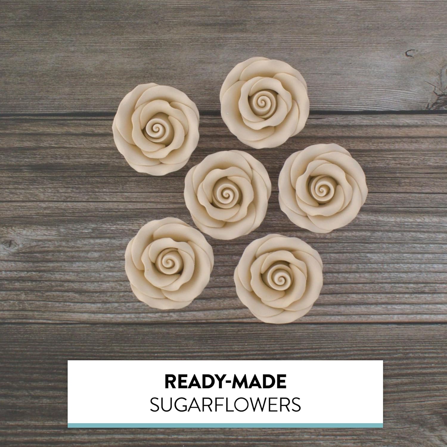 Premium Roses for Decorating Cakes and Cupcakes, by Global Sugar Art, Medium, Ivory