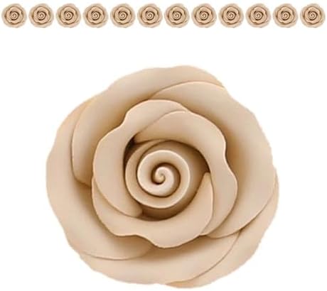 Ivory Edible Roses, Premium, 1.5-inch, 12 Count