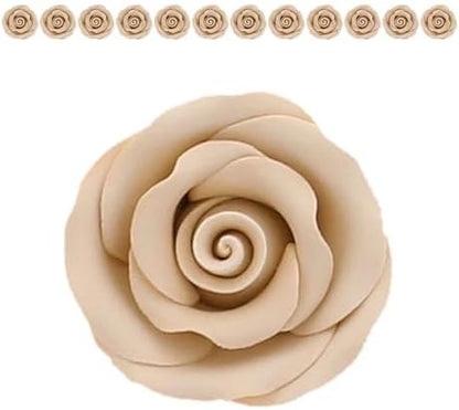 Ivory Edible Roses, Premium, 1.5-inch, 12 Count