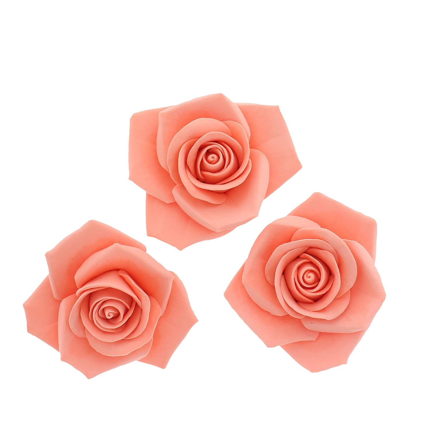 Peace Rose Sugar Flowers for Cake Decorating, by Global Sugar Art, Large, Apricot