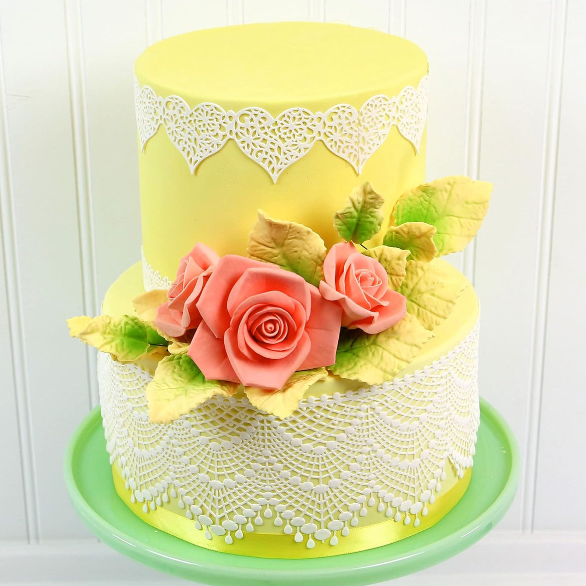 Peace Rose Sugar Flowers for Cake Decorating, by Global Sugar Art, Large, Apricot