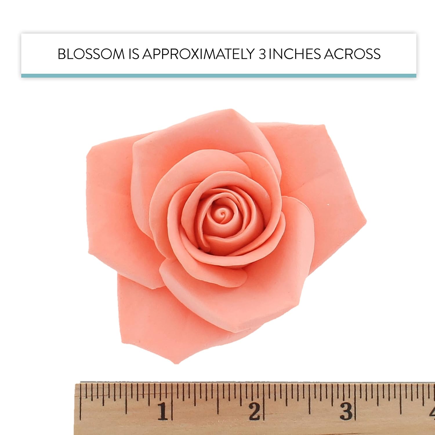 Peace Rose Sugar Flowers for Cake Decorating, by Global Sugar Art, Large, Apricot