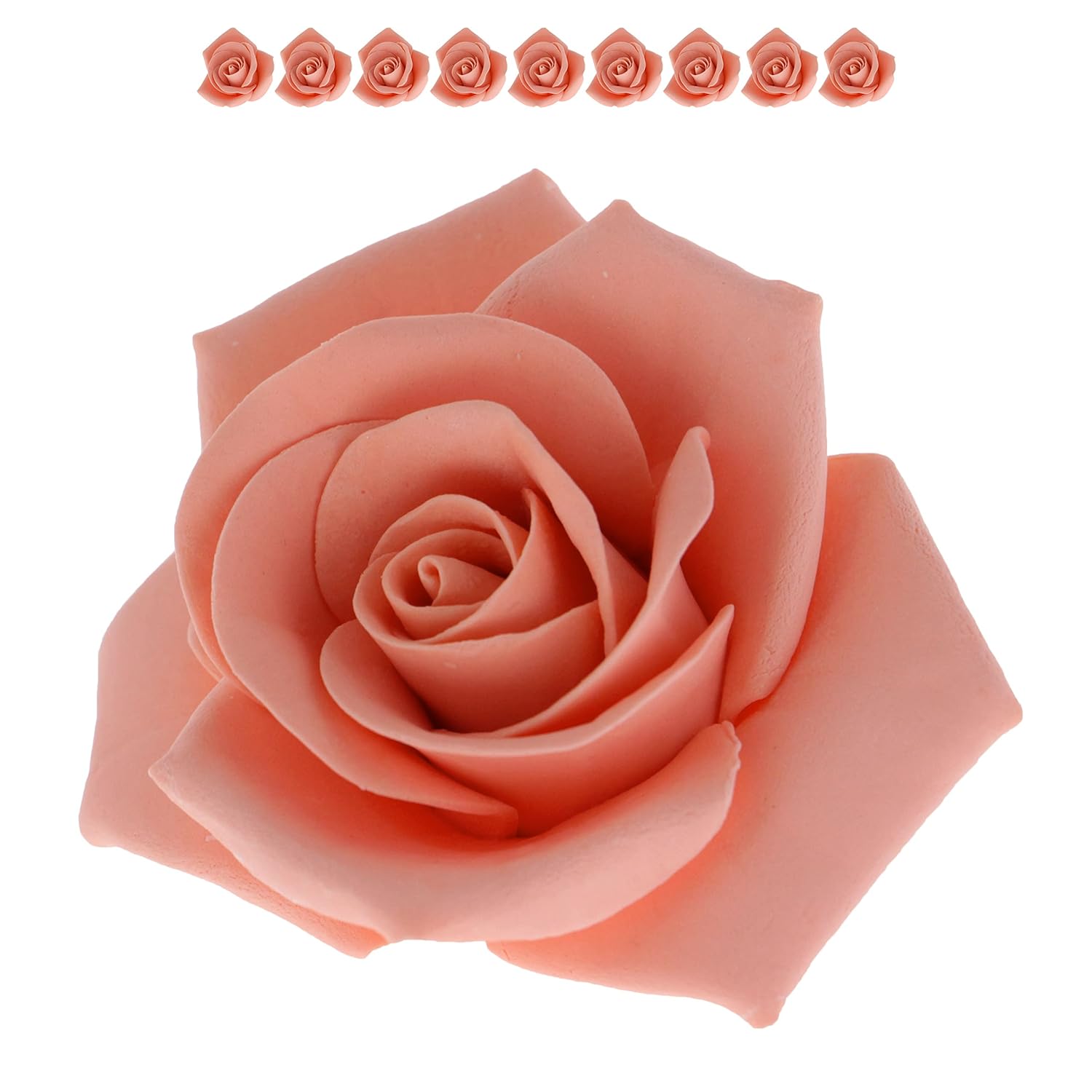 Peace Rose Sugar Flowers for Cake Decorating, by Global Sugar Art, Large, Apricot