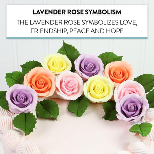 Lavender Edible Roses, Premium, 1.5-inch, 12 Count