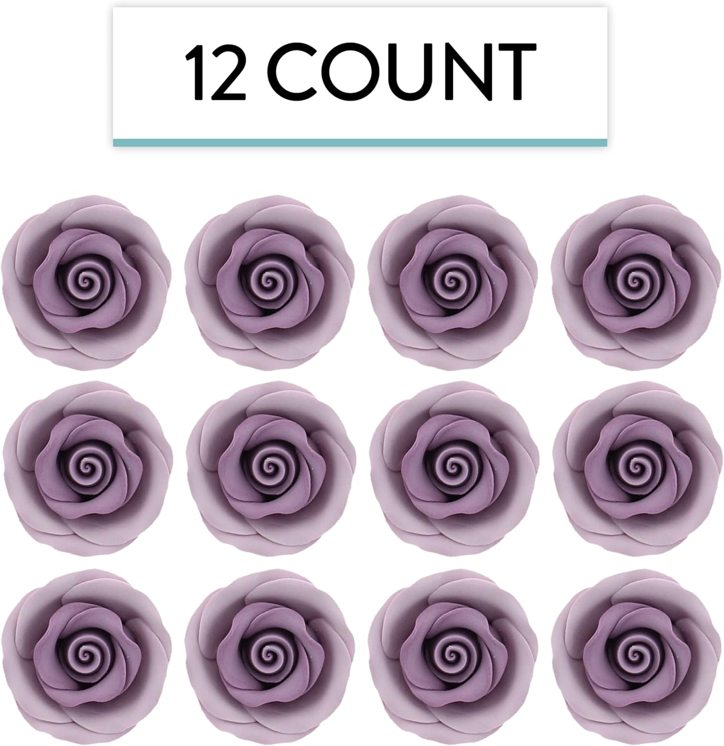 Premium Roses for Decorating Cakes and Cupcakes, by Global Sugar Art, Medium, Lavender