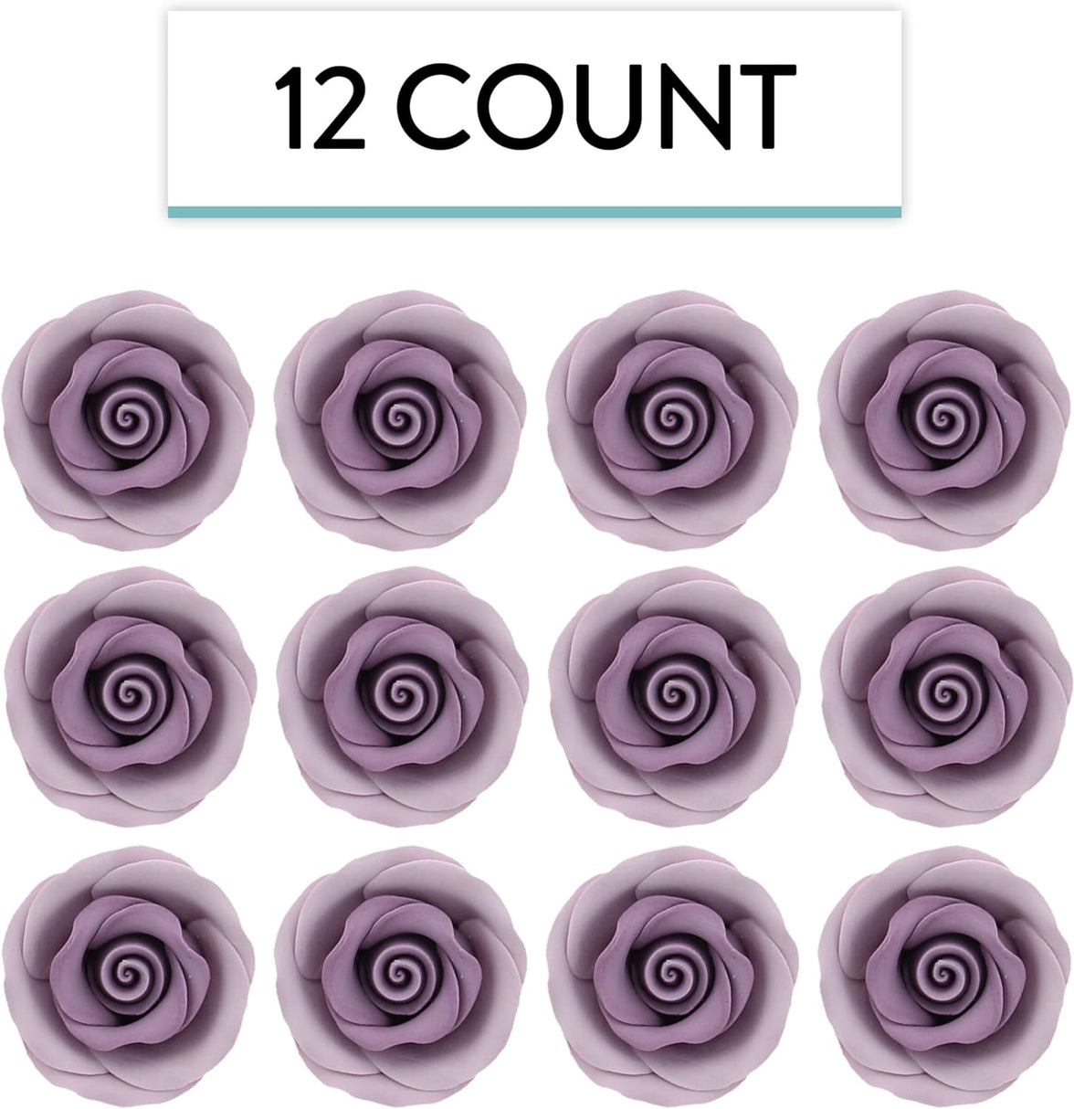 Premium Roses for Decorating Cakes and Cupcakes, by Global Sugar Art, Medium, Lavender