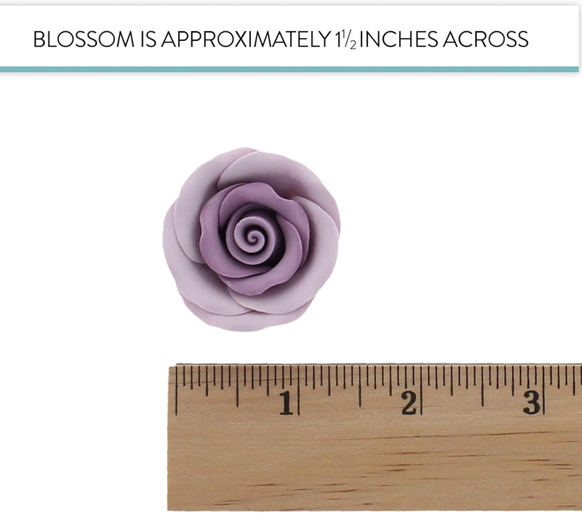 Premium Roses for Decorating Cakes and Cupcakes, by Global Sugar Art, Medium, Lavender