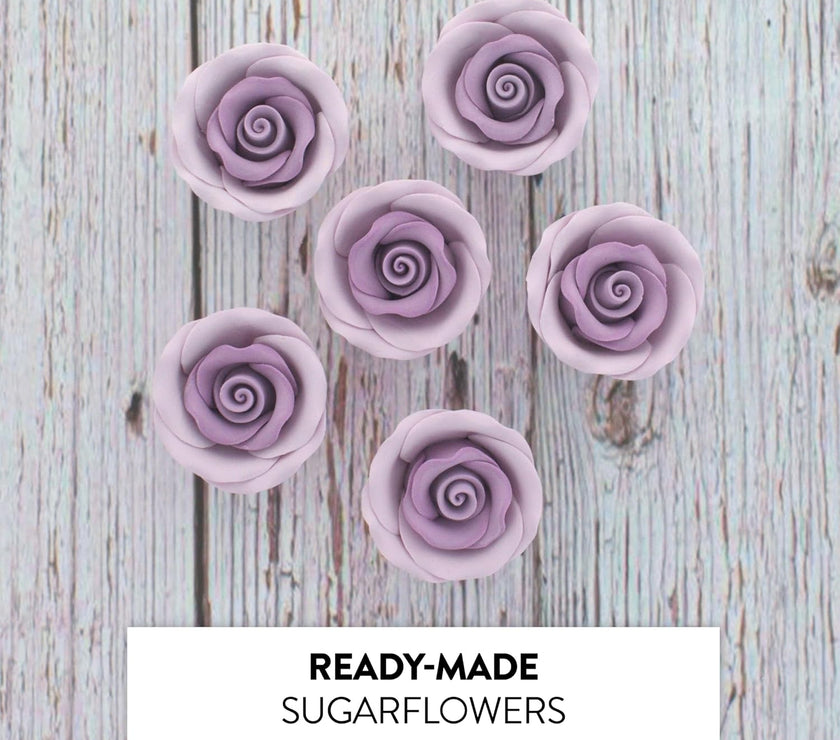 Premium Roses for Decorating Cakes and Cupcakes, by Global Sugar Art, Medium, Lavender