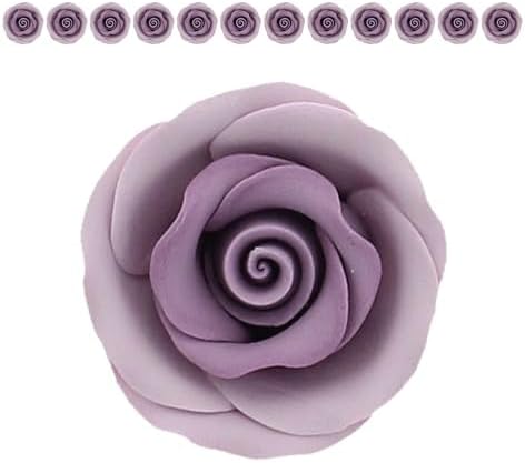 Premium Roses for Decorating Cakes and Cupcakes, by Global Sugar Art, Medium, Lavender