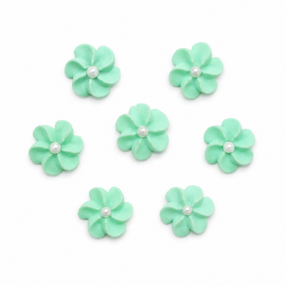 Mini Mint Green Edible Flowers with Pearls