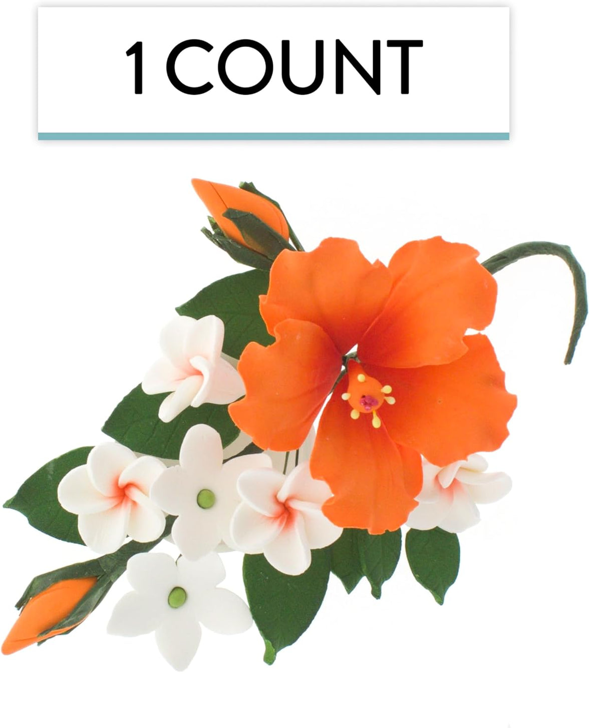 Premium Hibiscus Sugar Flower Sprays by Global Sugar Art, Orange