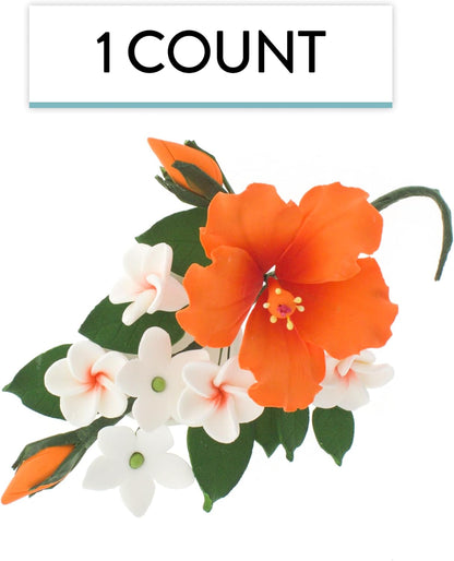 Orange Tropical Hibiscus Plumeria Spray