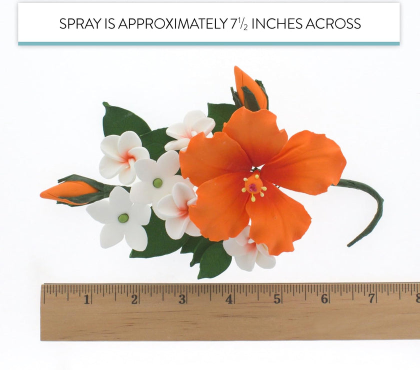 Premium Hibiscus Sugar Flower Sprays by Global Sugar Art, Orange