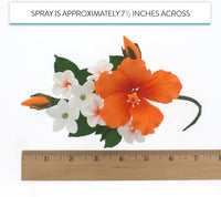 Premium Hibiscus Sugar Flower Sprays by Global Sugar Art, Orange
