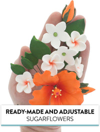 Premium Hibiscus Sugar Flower Sprays by Global Sugar Art, Orange
