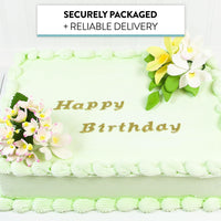 Orchid Sugar Cake Flower Sprays, Summer Orchid Mix with Leaves, by Global Sugar Art, 6 Count