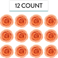 Premium Roses for Decorating Cakes and Cupcakes, by Global Sugar Art, Medium, Peach