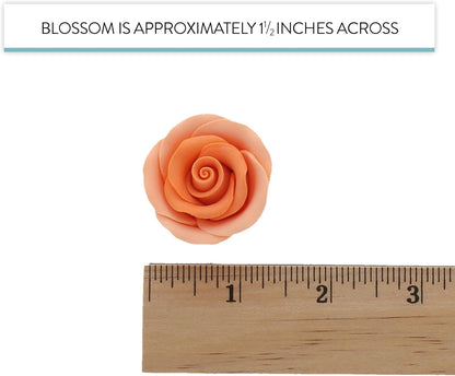 Peach Edible Roses, Premium, 1.5-inch, 12 Count
