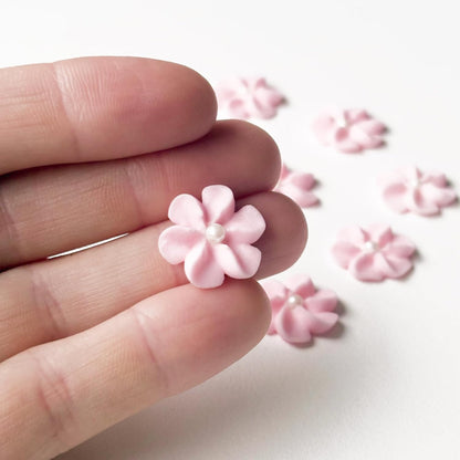 Mini Pink Edible Flowers with Pearls