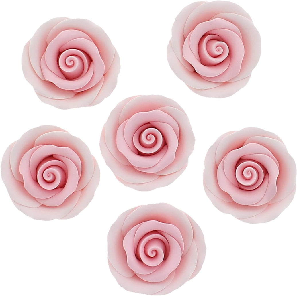 Premium Roses for Decorating Cakes and Cupcakes, by Global Sugar Art, Medium, Pink