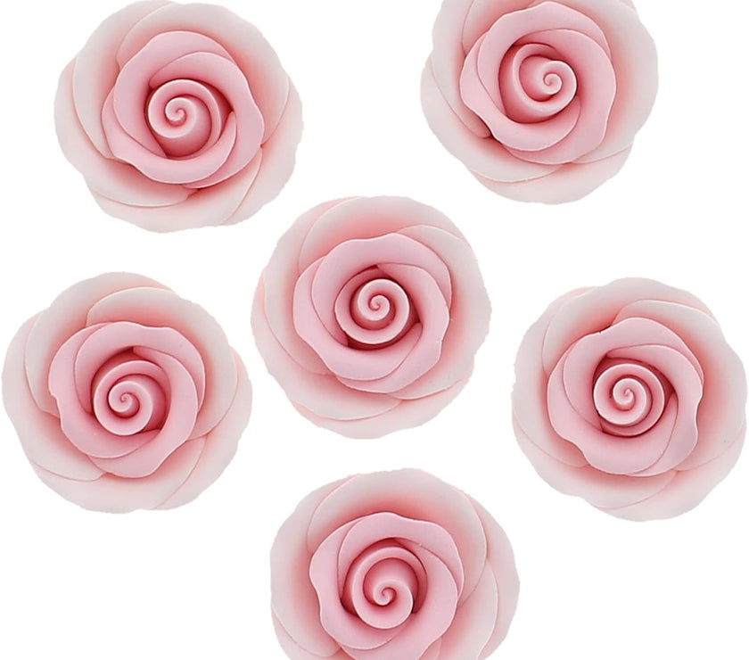 Premium Roses for Decorating Cakes and Cupcakes, by Global Sugar Art, Medium, Pink