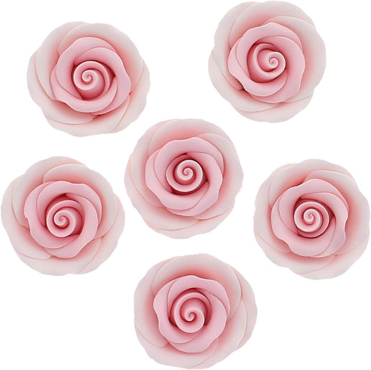 Pink Edible Roses, Premium, 1.5-inch, 12 Count